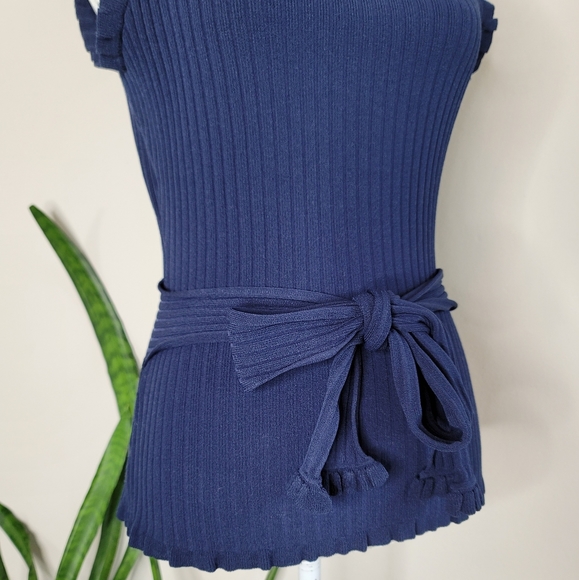 Milly Ruffle Tie Front Shell Top - Picture 8 of 11